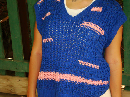 Postcard Blue & Pink Vest